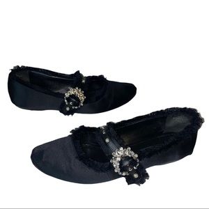 Nine West || Black Flats || 10